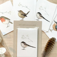 Set Minikarten Vögel & Blumen